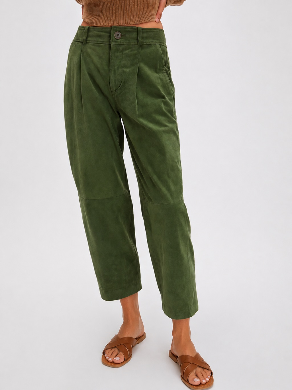 Free People Dakota Suede Pants Olivine Green